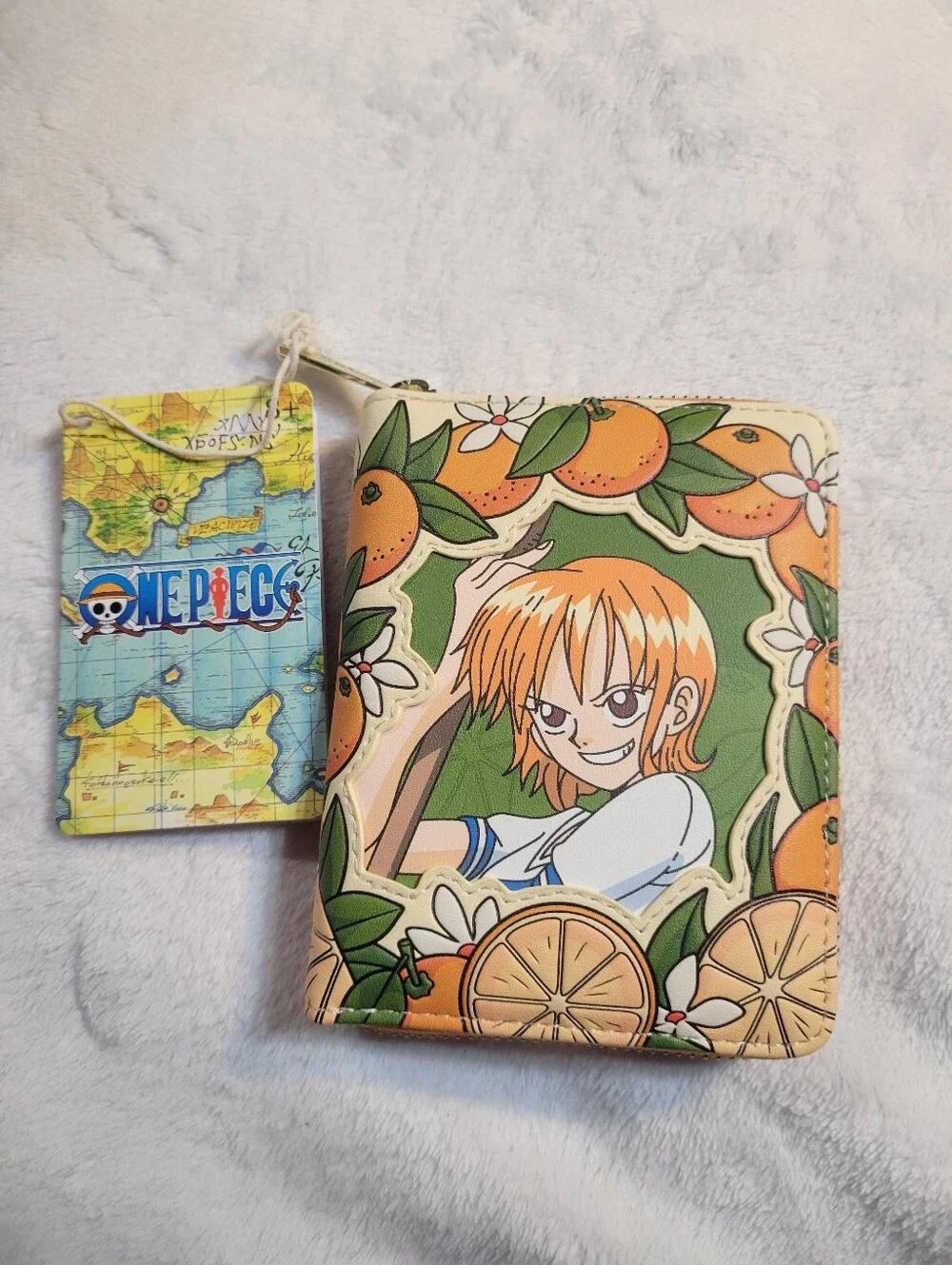 One Piece Loungefly Mini Backpack And Wallet Set Nami Tangerine NWT